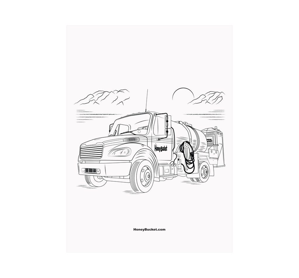 Honey Bucket Truck Coloring Page (Download File)